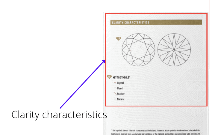 GIA Report -- Clarity, Characteristics Section